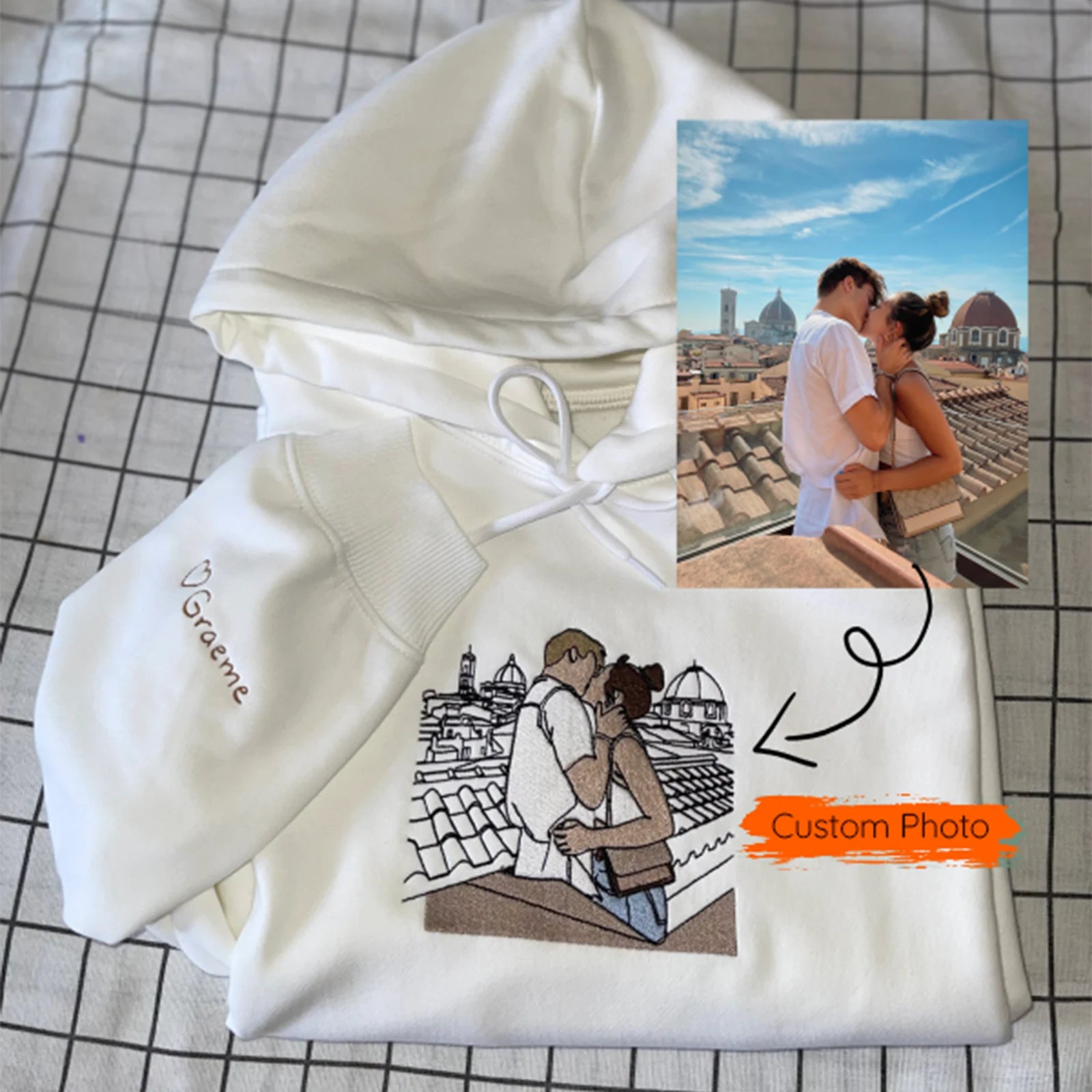 Christmas custom embroidered photo sweater