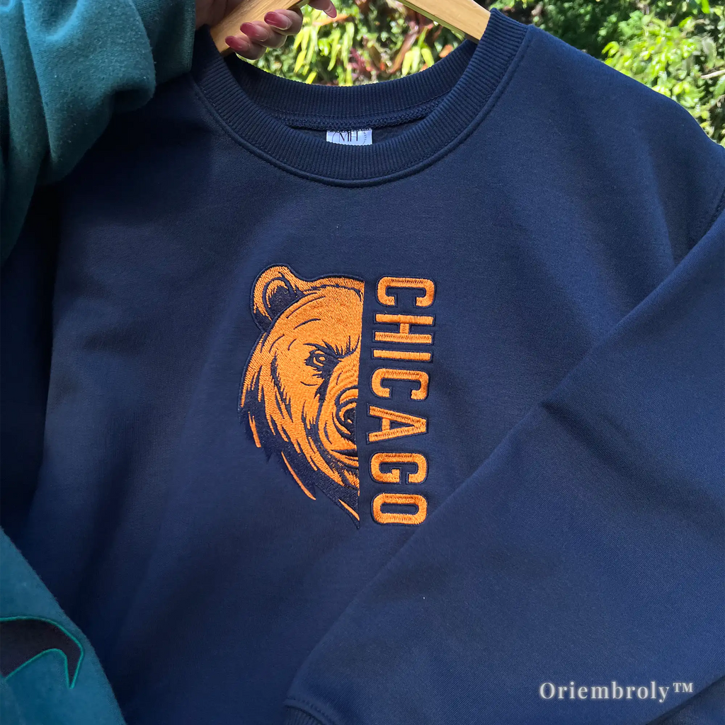 custom mascot sweatshirt embroidered college style lettering