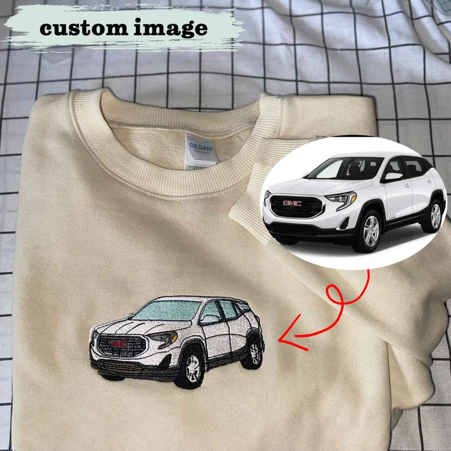 Custom Embroidered Photo Sweatshirt – Personalized Memory Gift