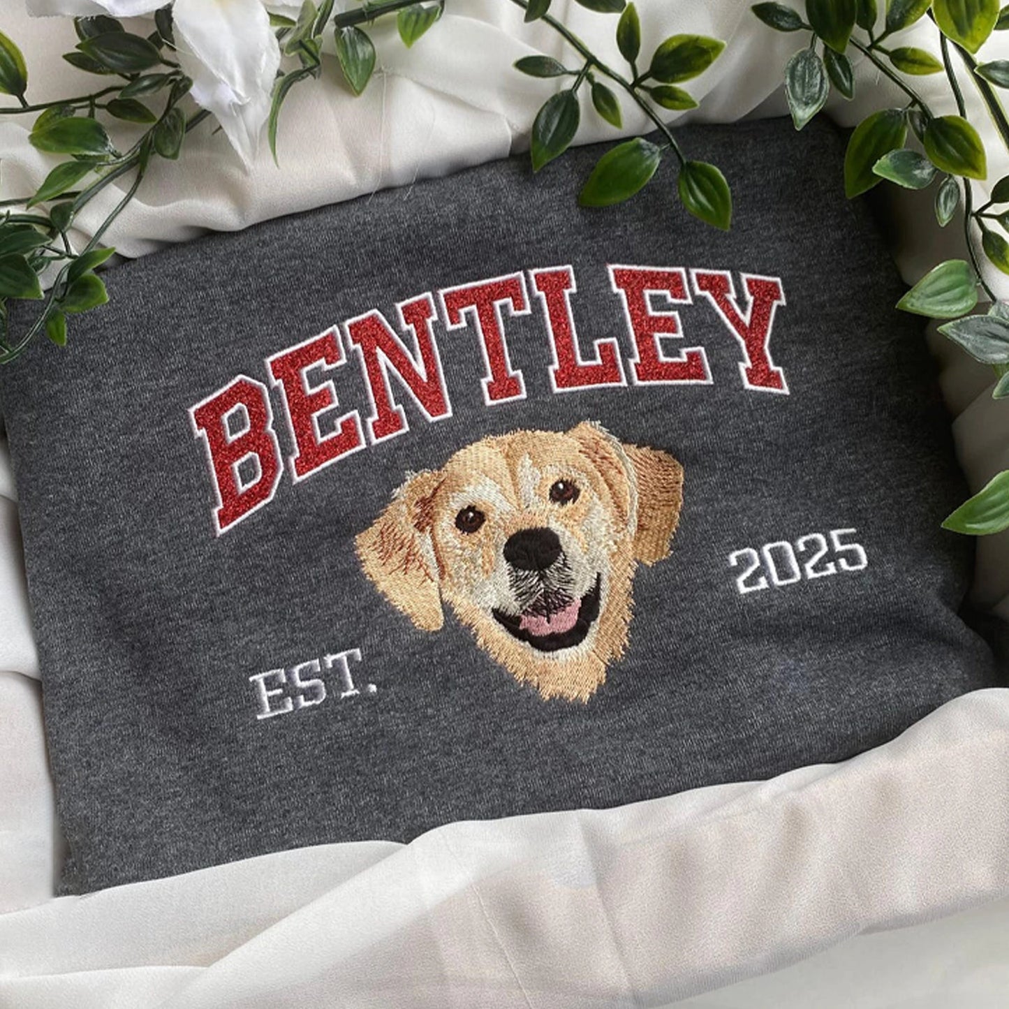 Custom pet embroidered sweatshirt for dogs and cats