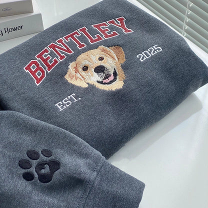 Custom pet embroidered sweatshirt for dogs and cats