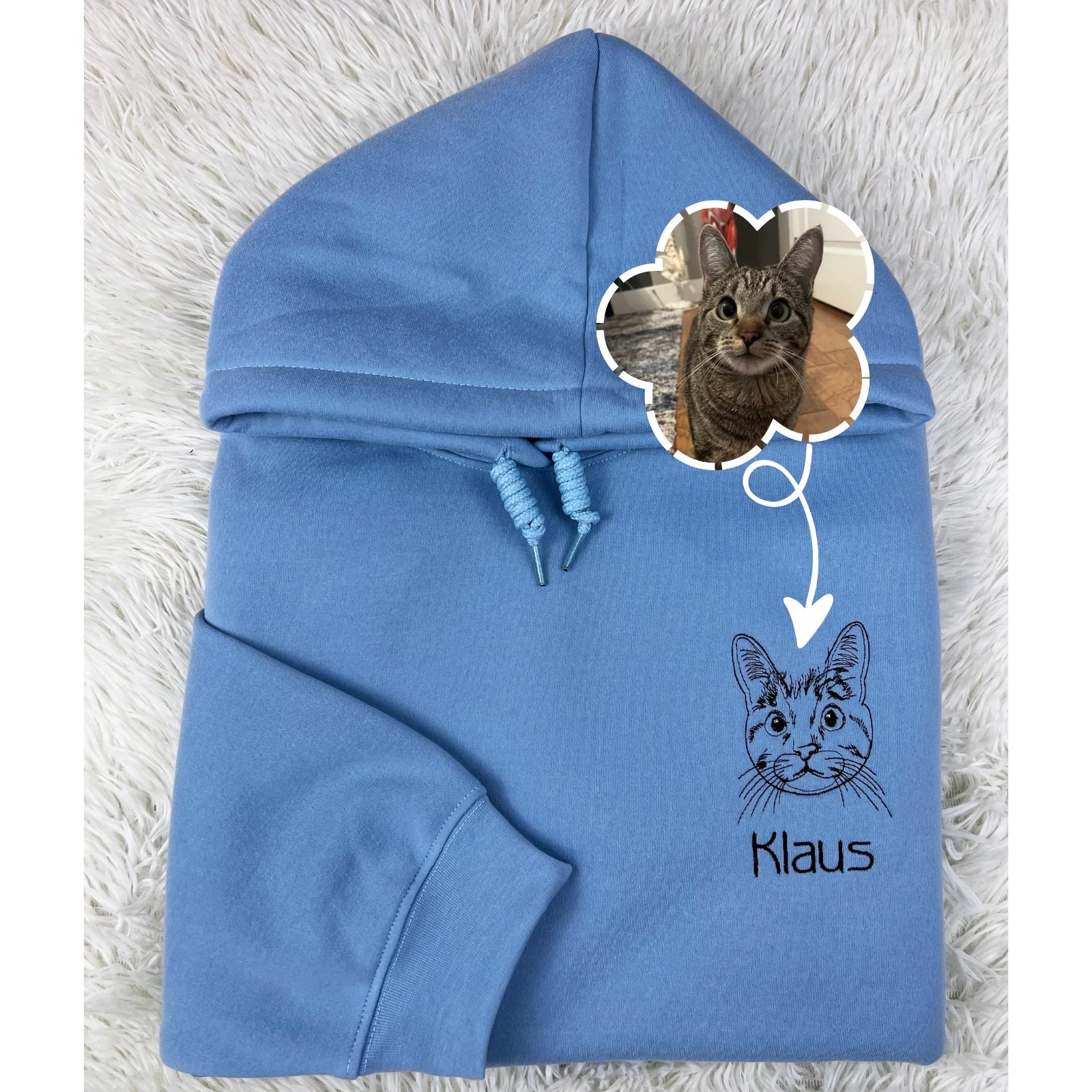 Custom pet embroidered sweatshirt from personalized photo