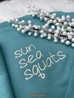 Custom phrase embroidered sweatshirt made in the USA