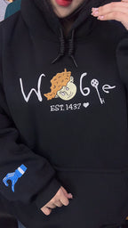 Custom Wolfie & Coraline hoodie – personalized embroidered sweatshirt, unique fan merchandise gift