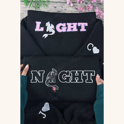 Cute dragon couple hoodie for fans of How to Train Your Dragon