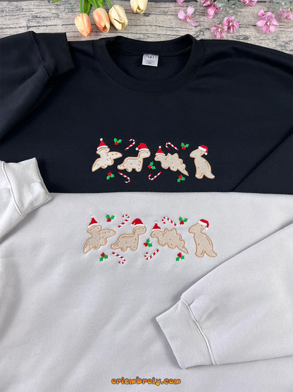 Gingerbread dinosaur cookie Christmas apparel for adults