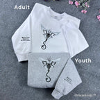 white and sport grey crewneck sweatshirt dark aesthetic embroidery