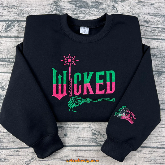 Wicked For Good glitter embroidered sweatshirt for fans