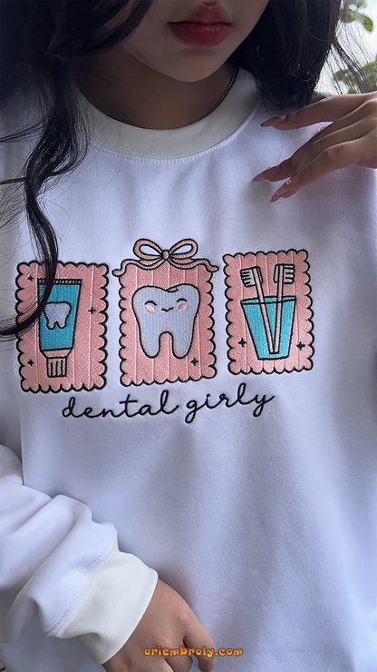 Dental student aesthetic embroidered sweater