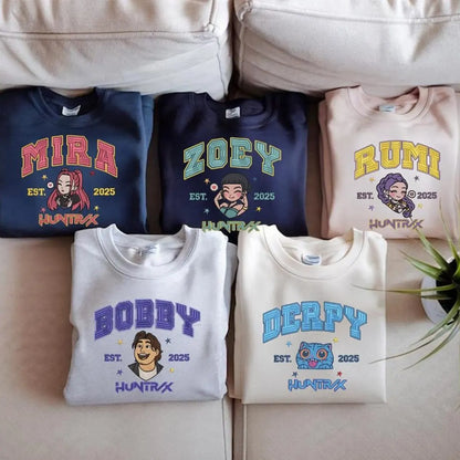 Embroidered KPOP Band Huntrix Sweatshirt, Derpy Tiger Demon Hunters Tee, Huntrix Fan Shirt, Funny Band Girls, Gift For Her