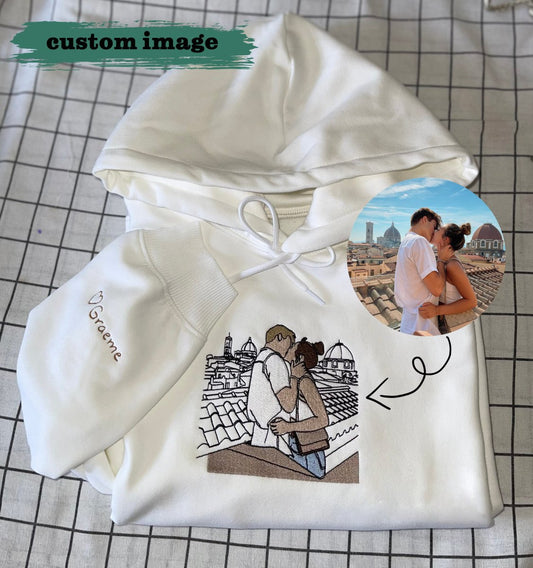 Custom Portrait Sweatshirt - Personalized Couples Photo Gift