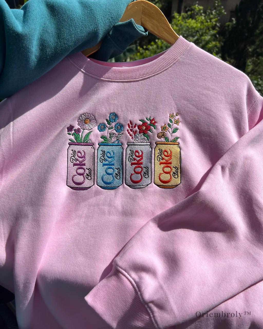 Cozy aesthetic crewneck with floral embroidery