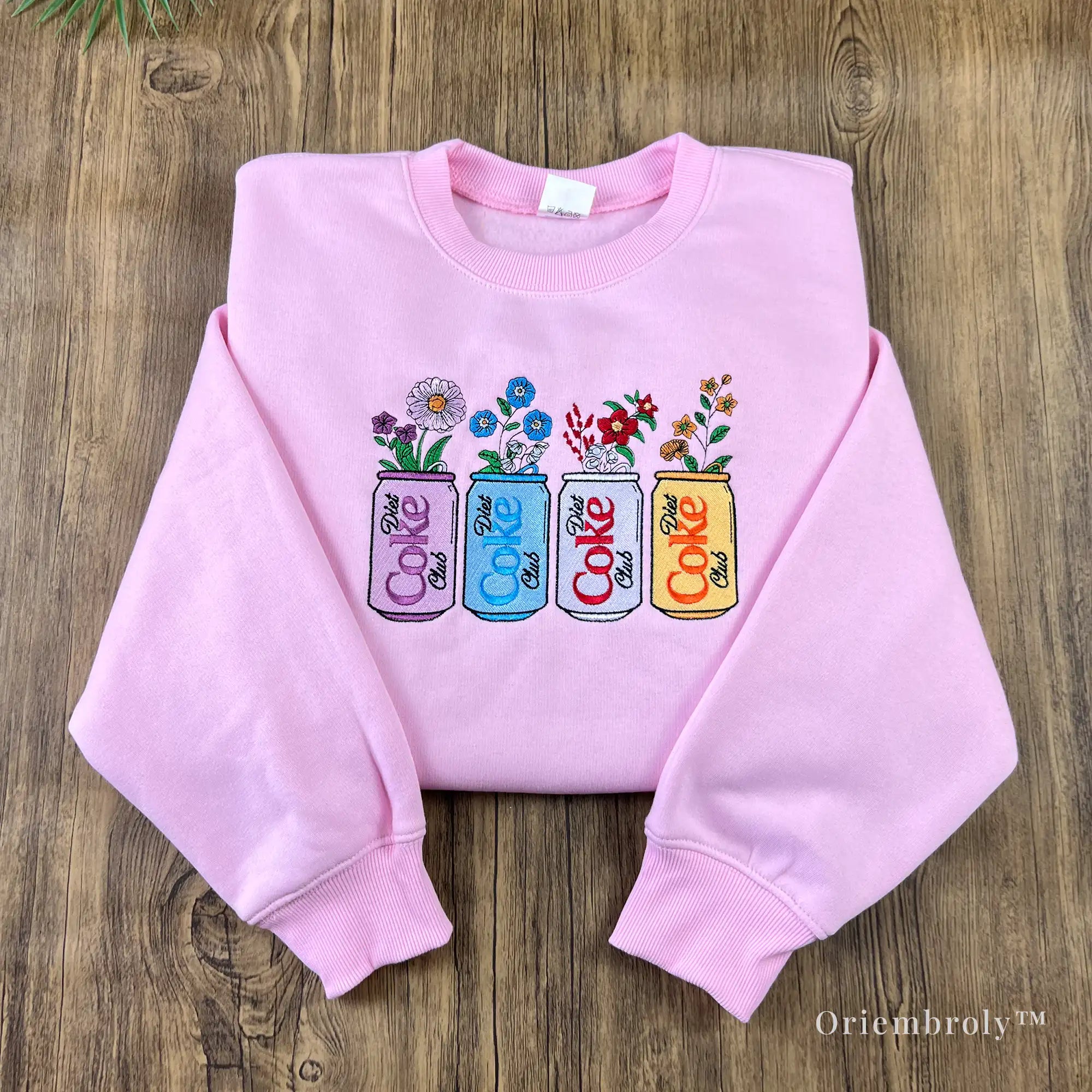 Floral soda embroidery sweatshirt by Oriembroly