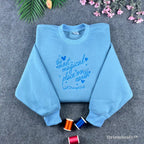 Blue Disney World Most Magical Place on Earth embroidered sweatshirt for women and men.