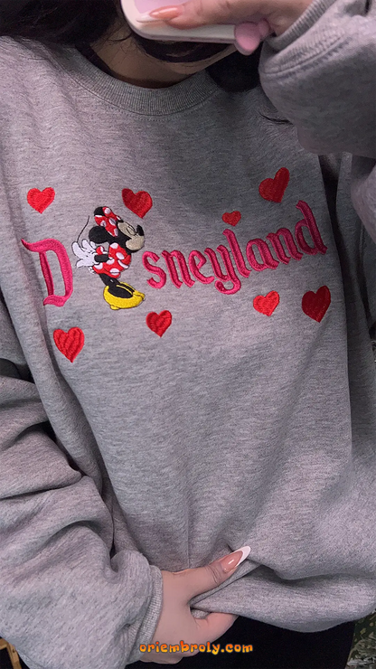 Disneyland Mickey and Minnie Valentine’s Day sweatshirt for couples and lovers