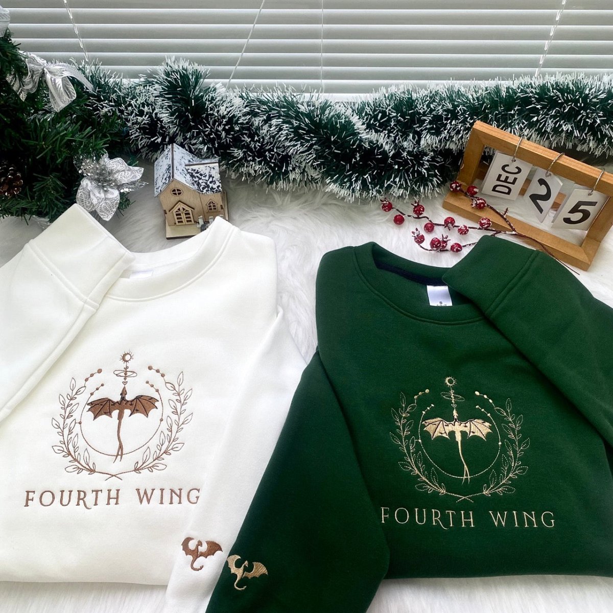 Dragon wreath fantasy crewneck inspired by Fourth Wing