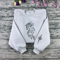 Dread wolf inspired embroidered crewneck sweatshirt thumnail