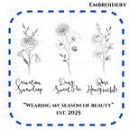 Eco-friendly personalized embroidered flower shirt