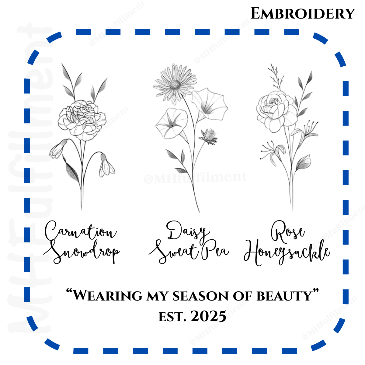 Eco-friendly personalized embroidered flower shirt