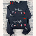 Custom embroidered Twilight sweatshirt with vampire book theme