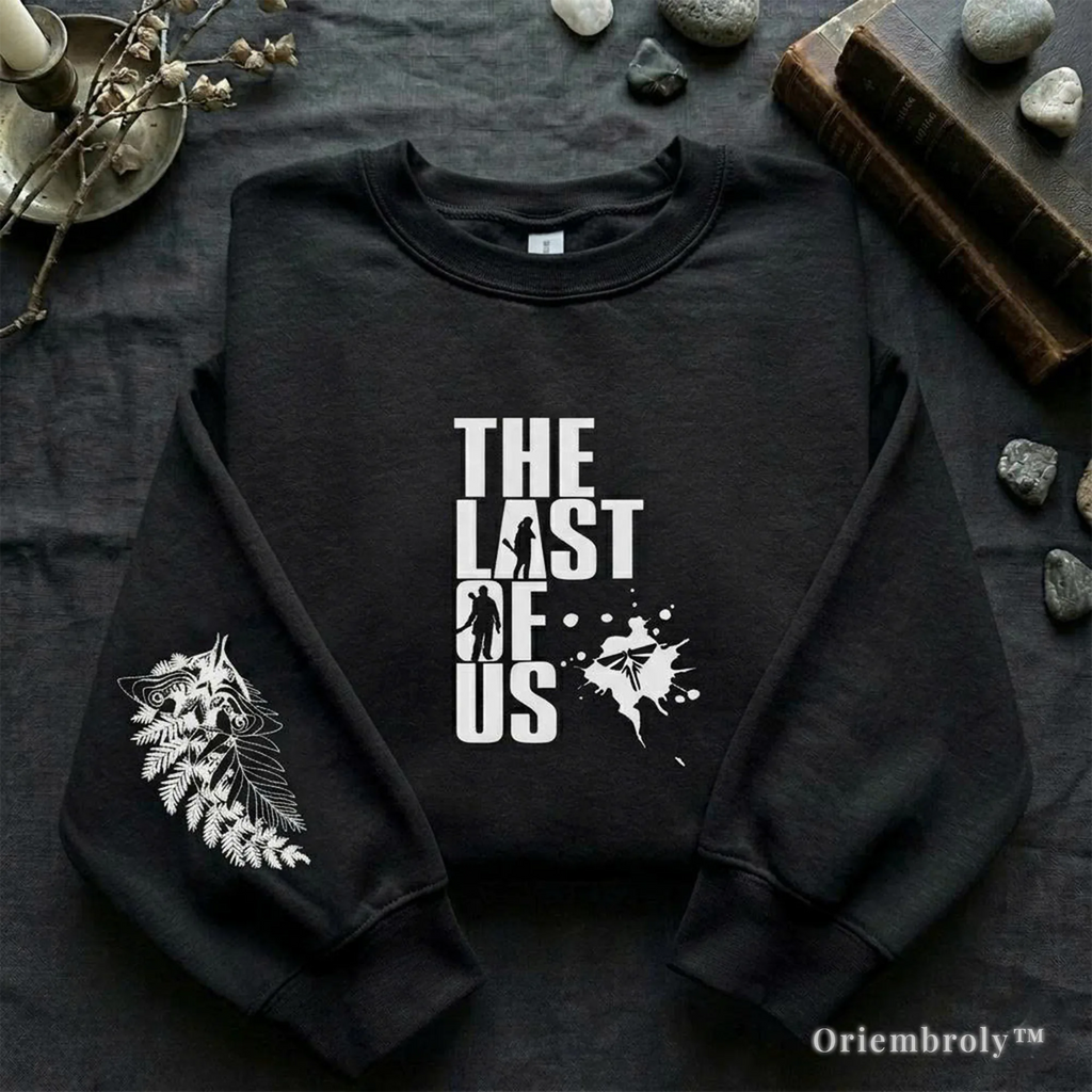 Ellie tattoo embroidered sweatshirt with fern and moth design