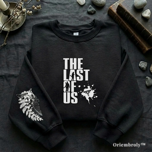 Ellie tattoo embroidered sweatshirt with fern and moth design