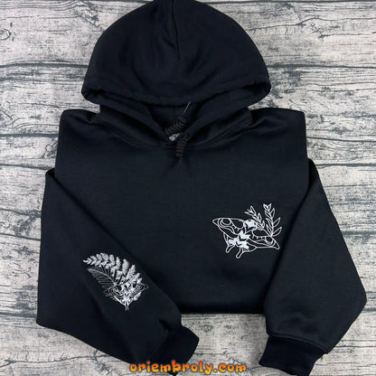 Ellie's Tattoo Moth & Fern Embroidered Hoodie