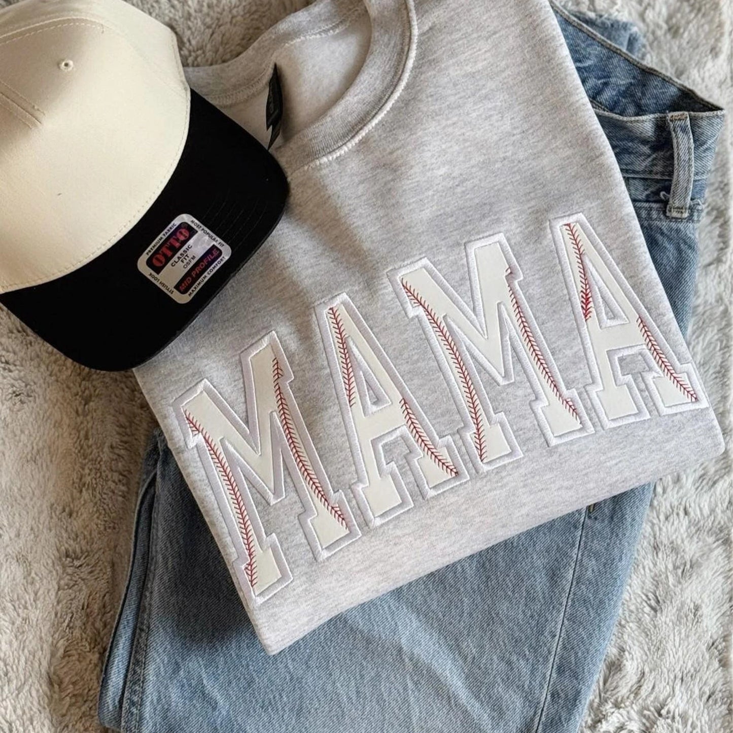 Embroidered Baseball Mama Sweatshirt – Stylish and Personalized Fan Apparel