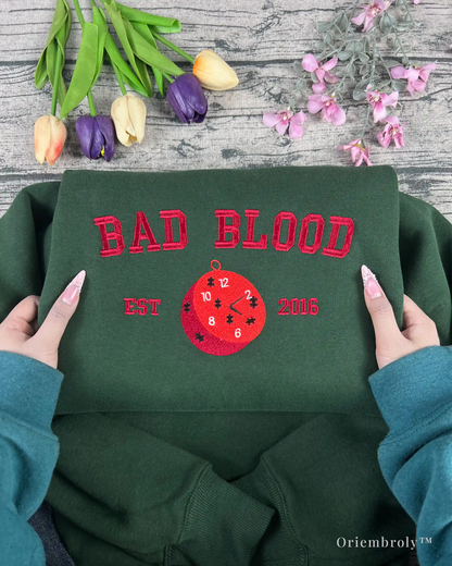 forest green embroidered bookish crewneck sweatshirt