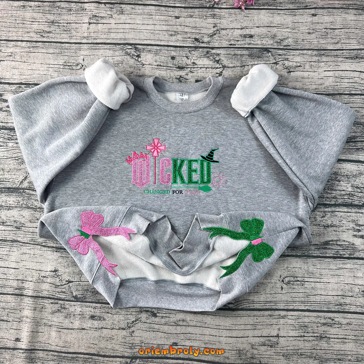 Wicked musical inspired embroidered sweatshirt