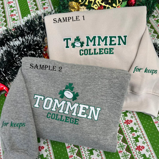 Embroidered Boys of Tommen sweatshirt featuring Johnny Kavanagh, Lynch Joey, and Binding 13, perfect book merch hoodie for Tommen College fans.