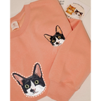 Embroidered dog sweater with custom pet name design