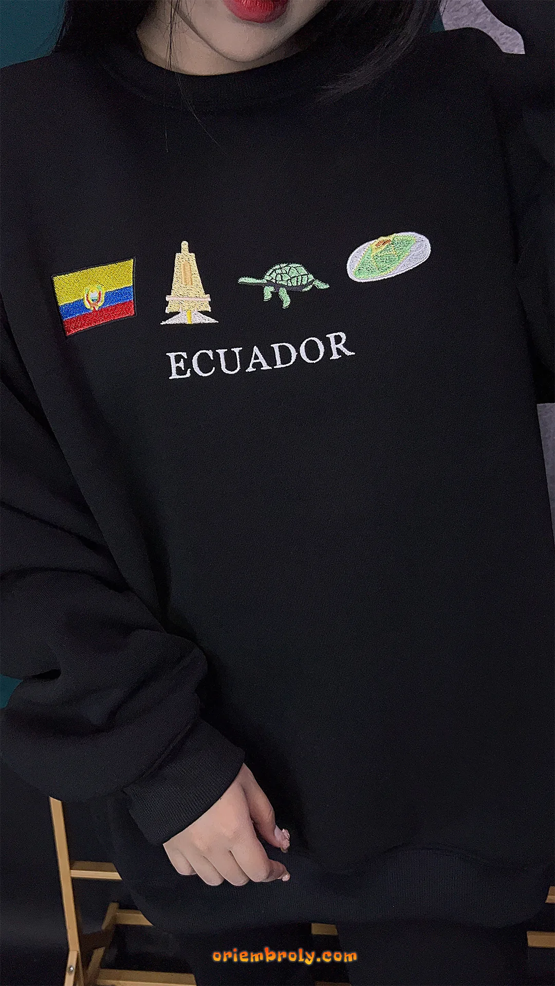 Ecuador travel symbols pullover hoodie