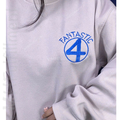 Embroidered Fantastic Four Sweatshirt – Marvel Superhero Reed Richards Crewneck | MCU Fan Shirt