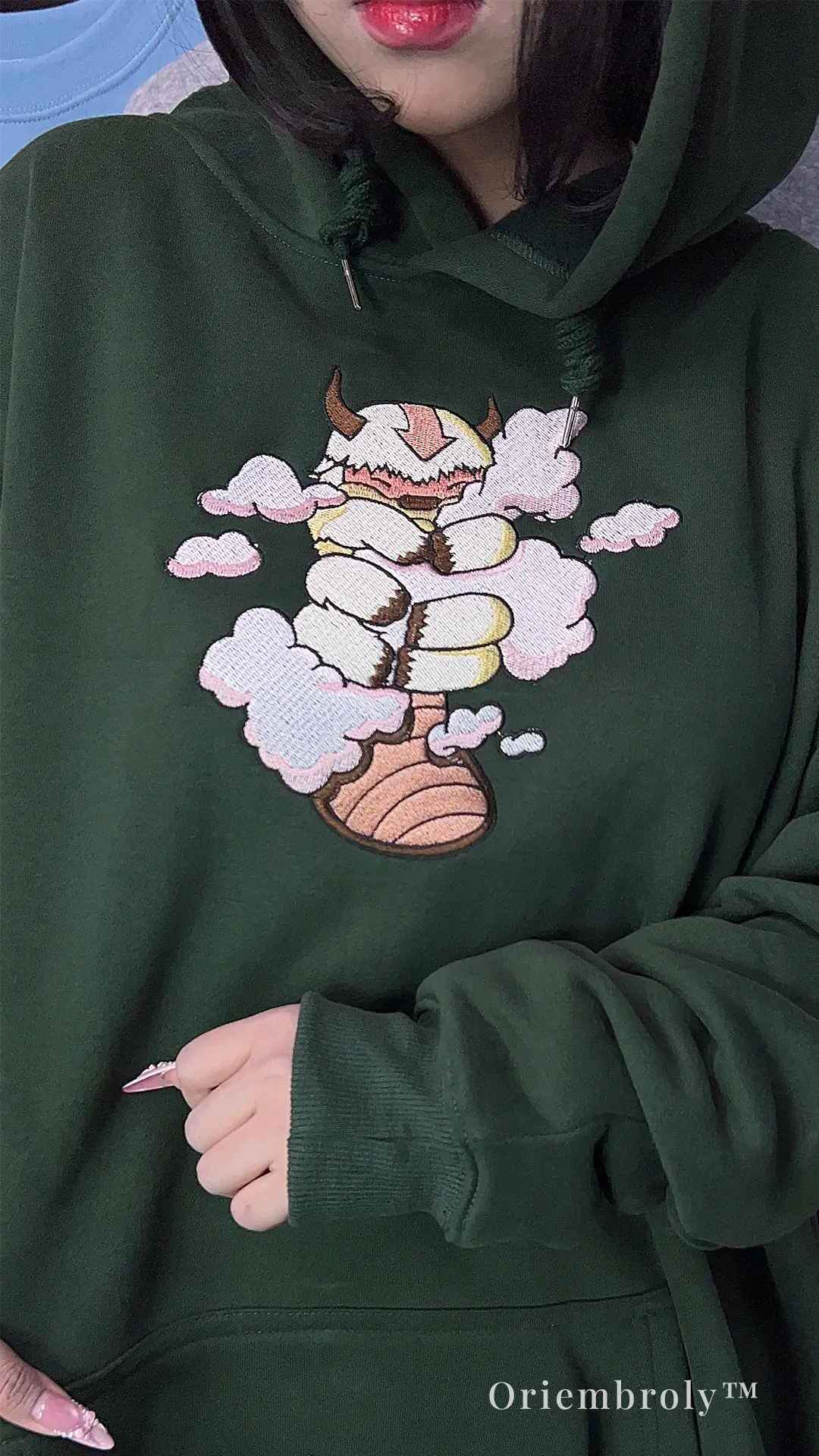 premium embroidery texture on fantasy hoodie