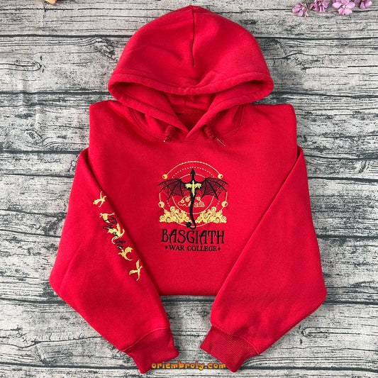 Basgiath War College embroidered sweatshirt Fourth Wing merch