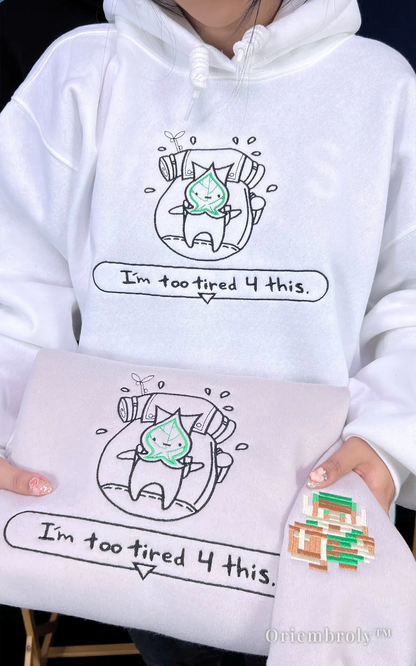 embroidered gamer sweatshirt with cute fantasy character