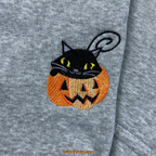 Pumpkin and crow cozy autumn embroidery shirt
