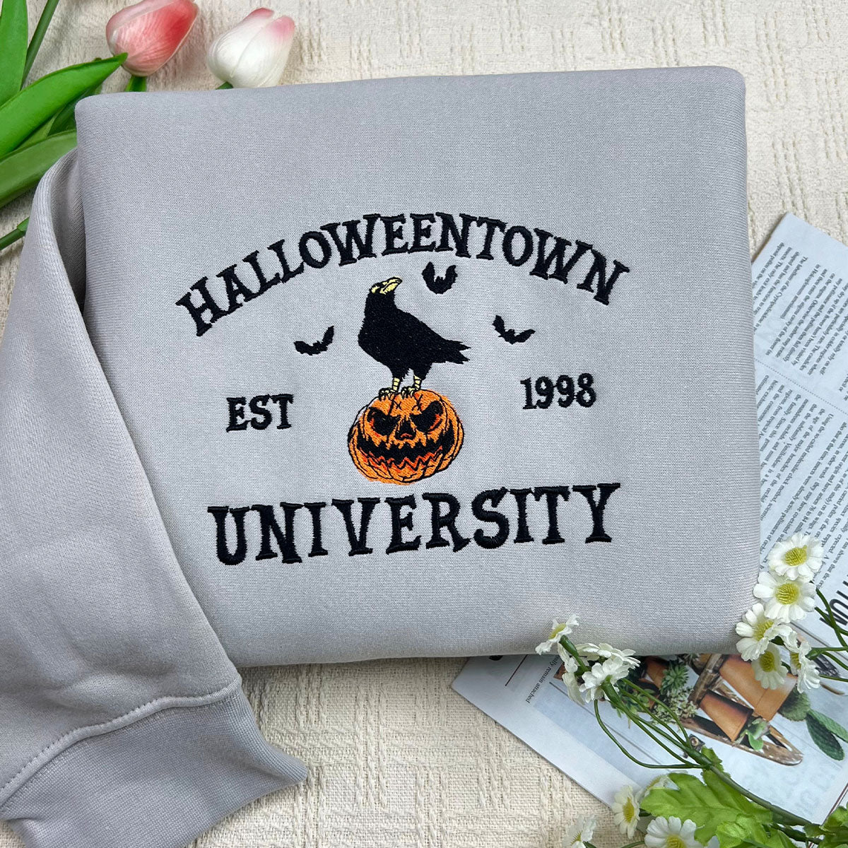 Embroidered Halloweentown Sweatshirt for Spooky Fall Season