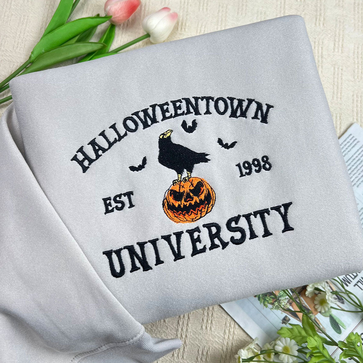 Embroidered Halloweentown Sweatshirt for Spooky Fall Season