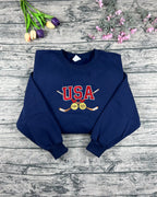 heavyweight cotton hoodie fabric embroidered hockey design