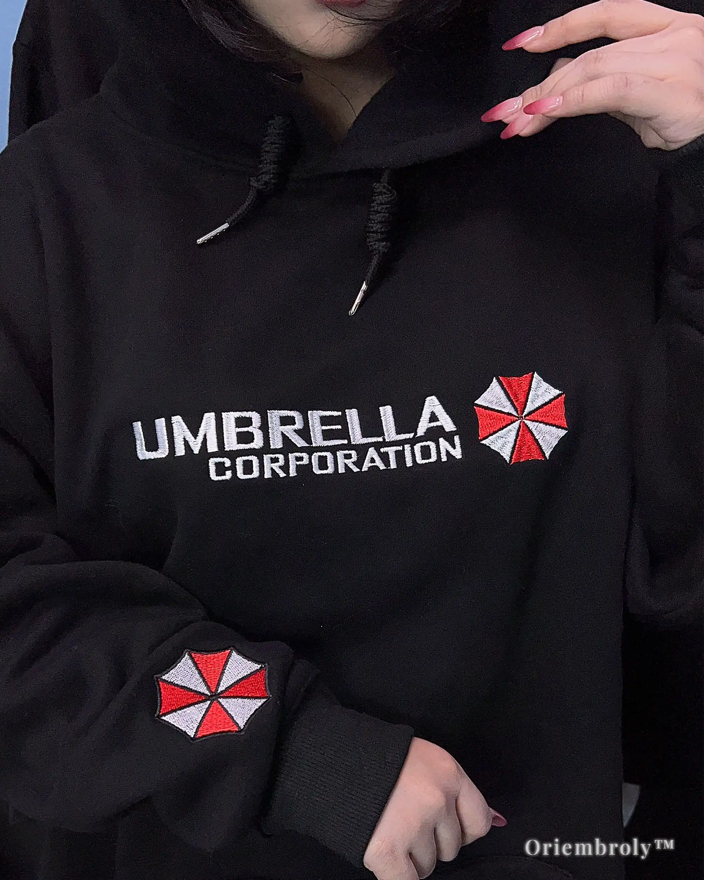 heavyweight cotton fleece embroidered hoodie texture