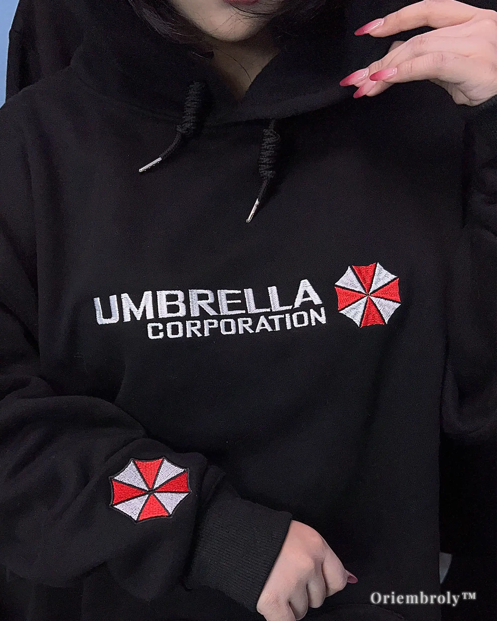 heavyweight cotton fleece embroidered hoodie texture
