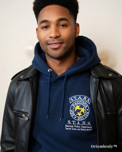 Retro Tactical Unit Embroidered Hoodie – Raccoon Police Style Survival Horror Sweatshirt