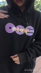 streetwear style embroidered floral hoodie outfit