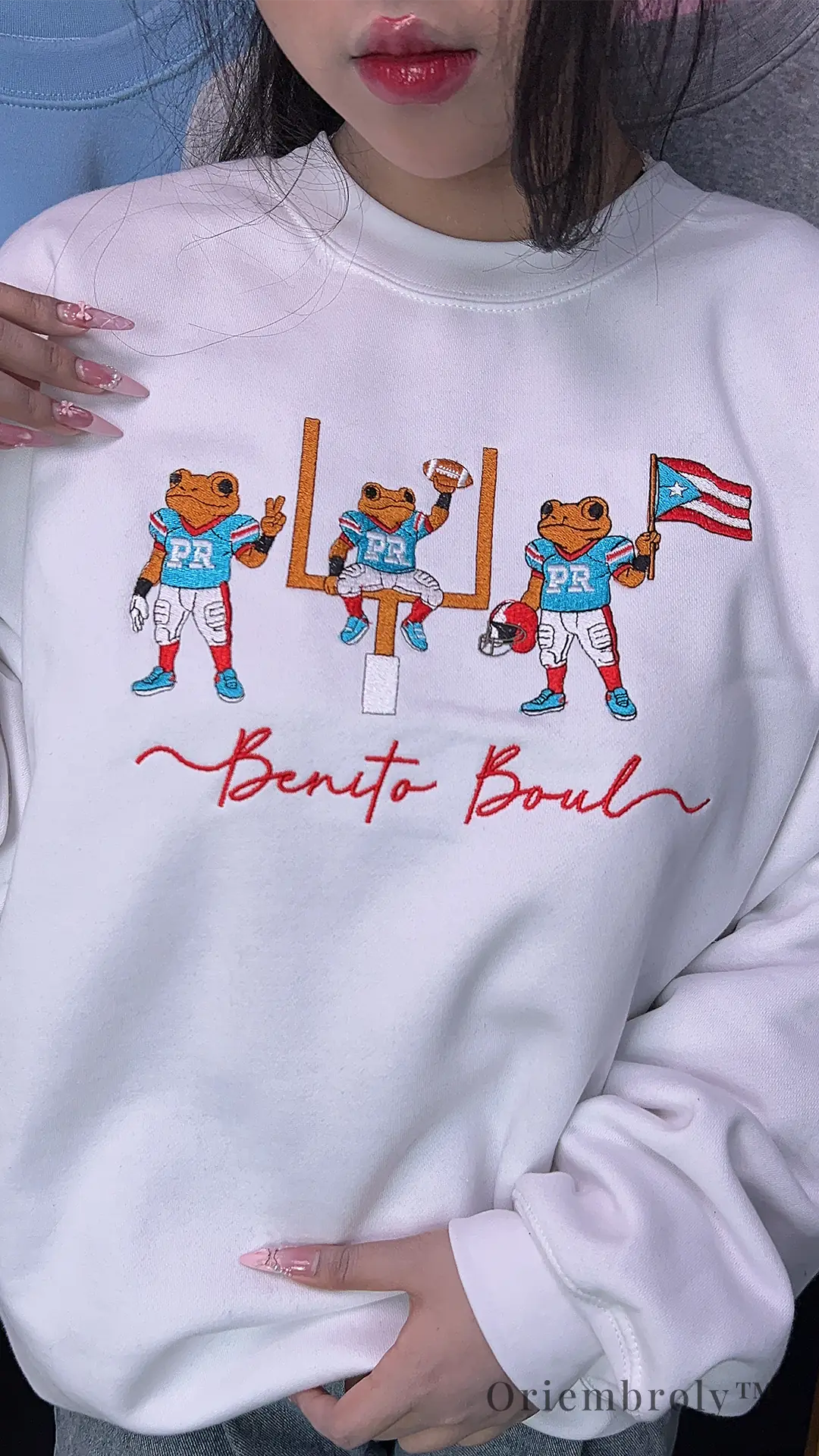 music inspired embroidered crewneck sweatshirt flat lay