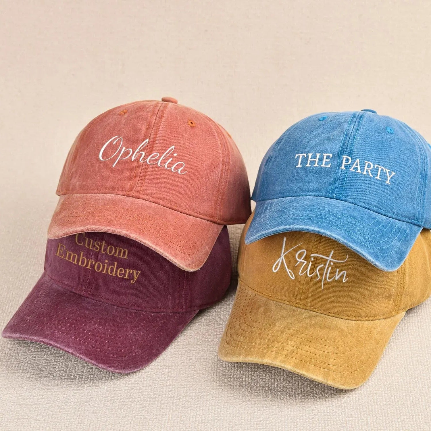 embroidered name hat minimalist custom cap