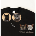 Embroidered pet hoodie with custom dog face design