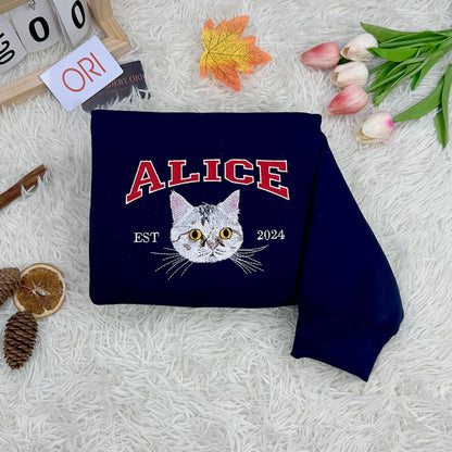 Embroidered Pet Name Hoodie – Custom Minimalist Design