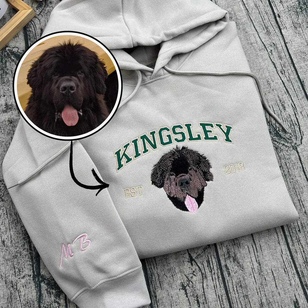 Embroidered Pet Portrait Hoodie - ORI258888 | Custom Dog & Cat Sweatshirt